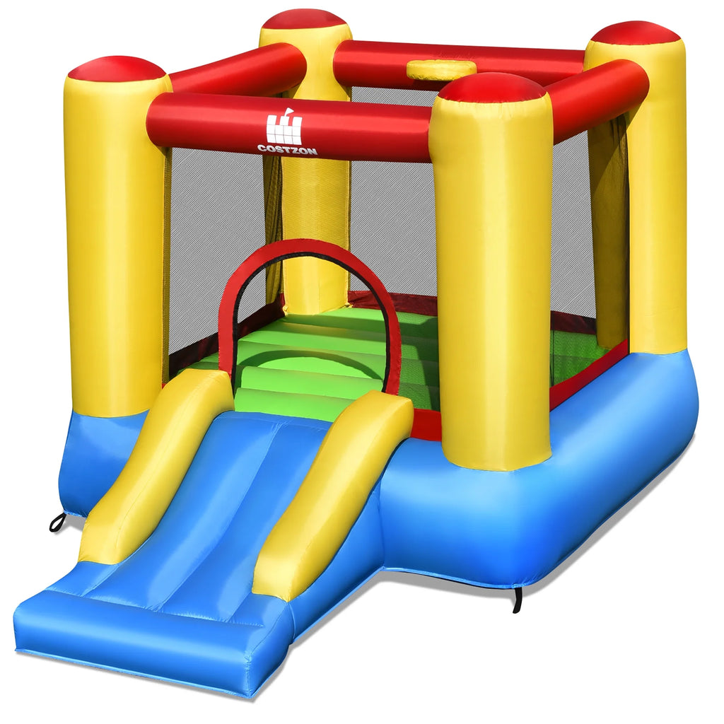 Costway Inflatable Bouncer Kids Bounce House Jumping Castle Slide with 480W Blower