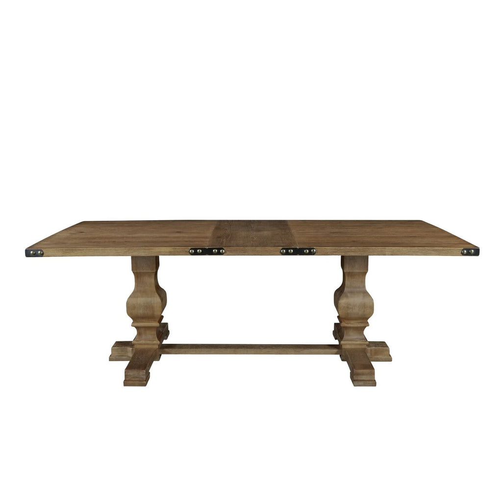Tyler 88 Inch Classic Rectangular Dining Table Rubberwood Charcoal Gray