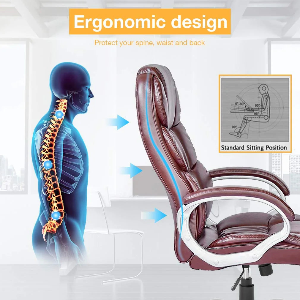 BestOffice Ergonomic Office Chair, Lumbar Support, Rolling Swivel for Women, Men(Black)