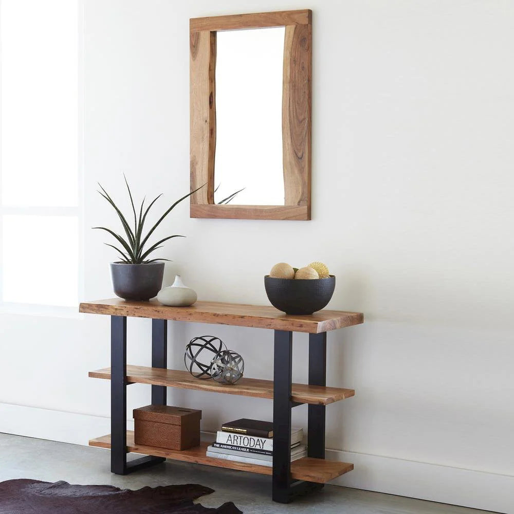 Alaterre Alpine Natural Live Edge Wood Media Console Table