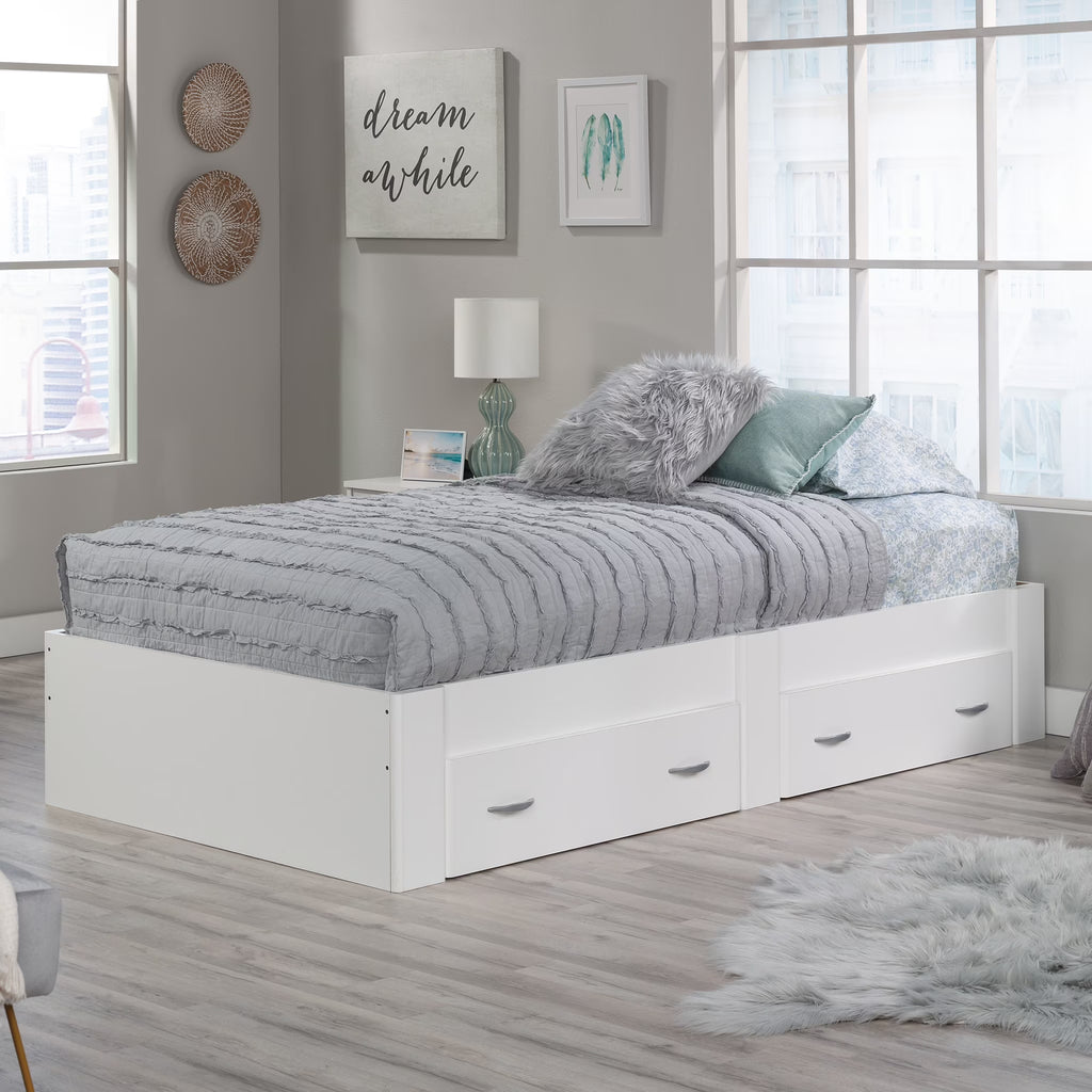 Sauder Beginnings Twin Platform Bed, Soft White Finish