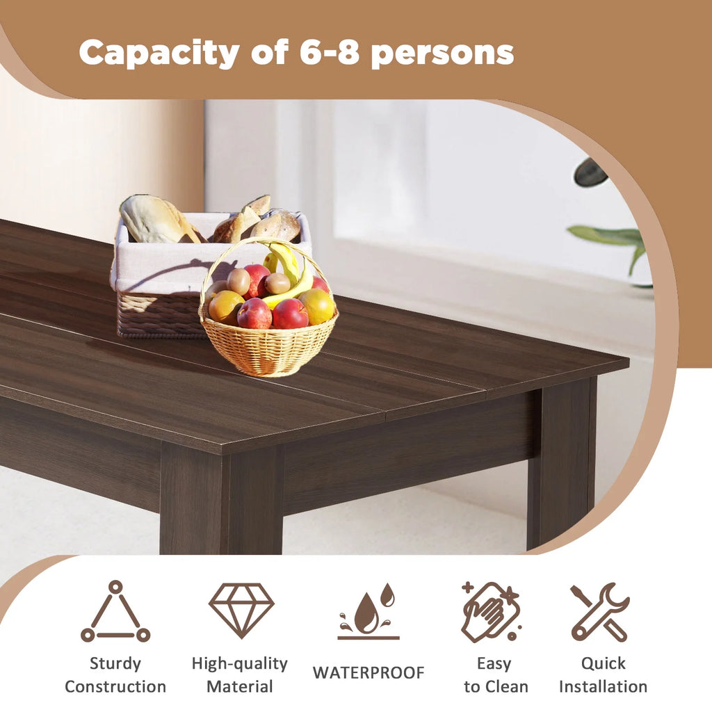 AVAWING 44" Dining Room Bench Set of 2, Wood & Linen Fabric Kitchen Benches, Beige & Natural