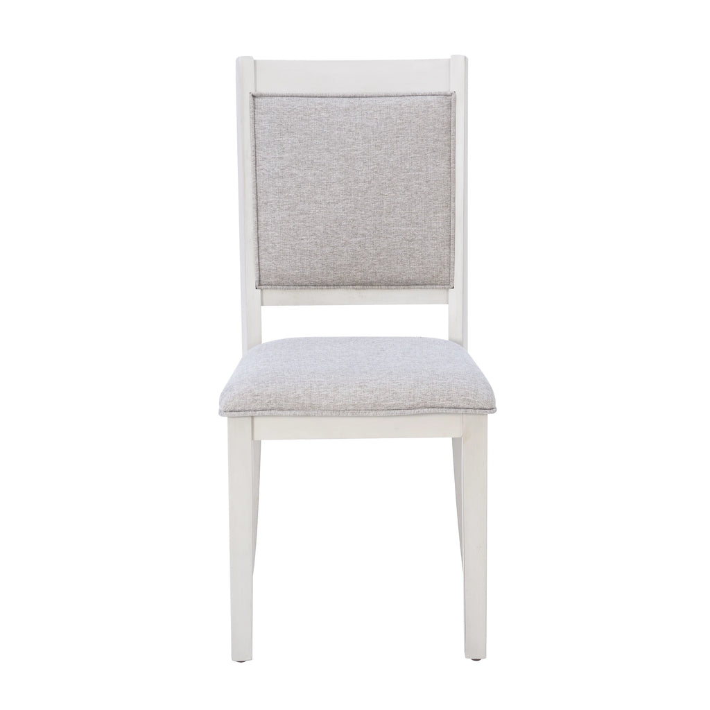 Powell Drew 7-Piece Farmhouse Acacia Dining Table with Chairs, White/Gray