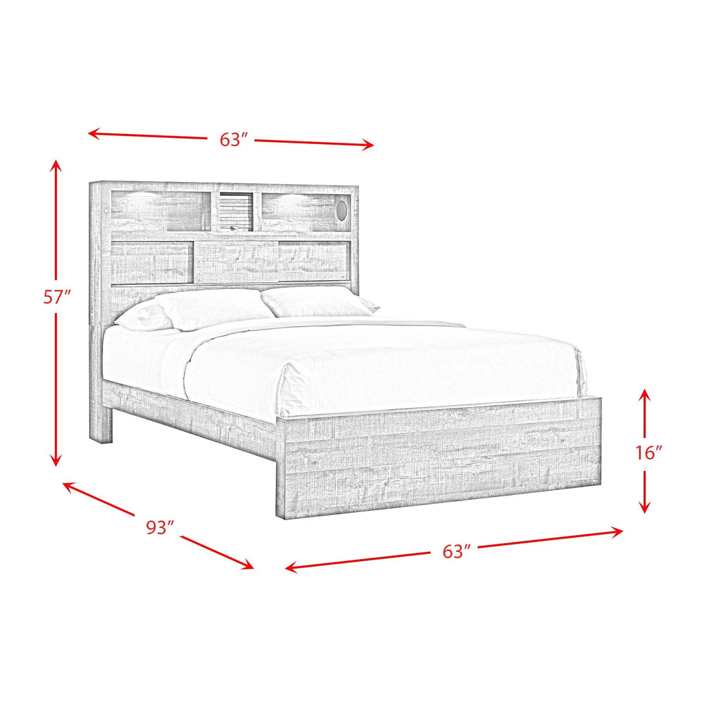Beckett Queen Bookcase Panel 6PC Bedroom Set with Bluetooth