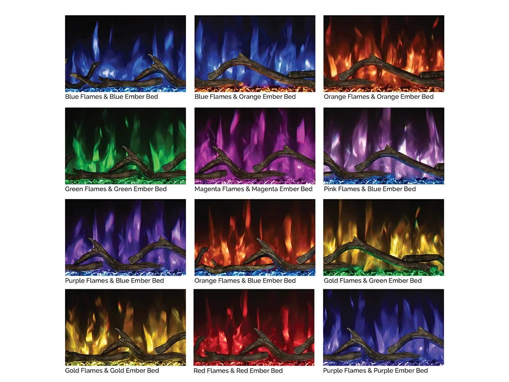 Modern Flames Spectrum Slimline Built-in/Wall Mounted Electric Fireplace, Sizes: 50"-100"