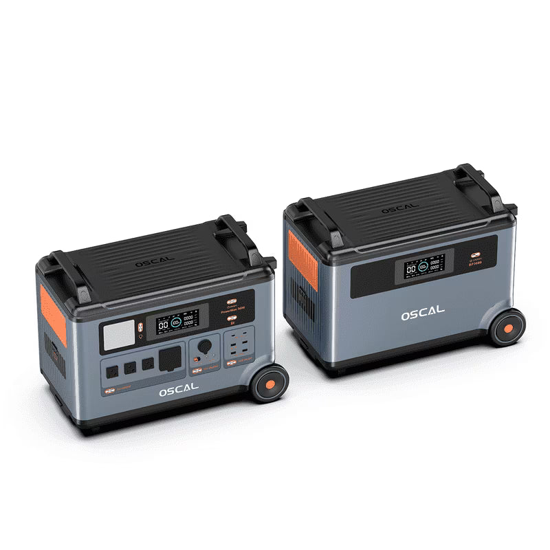 OSCAL PowerMax 6000 Portable Power Station, 3600Wh LiFePO4 Battery with 6000W Output, BP3600 Expansion Battery & 200W Solar Panels, Solar Generator for Camping, Home, Outdoor, Emergency Use