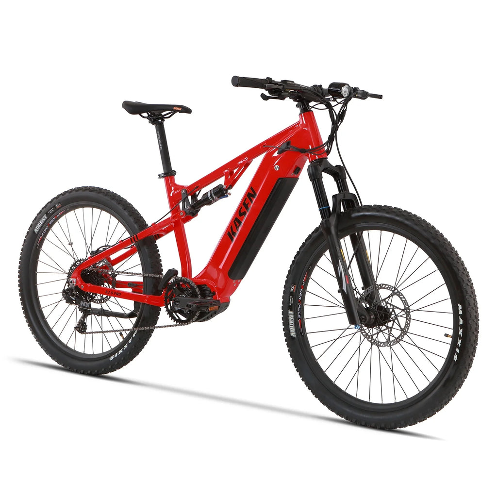 Kasen Electric Mountain Bike Mid-driven 500w 48v 15ah Full Suspension Throttle and Pedal Assist