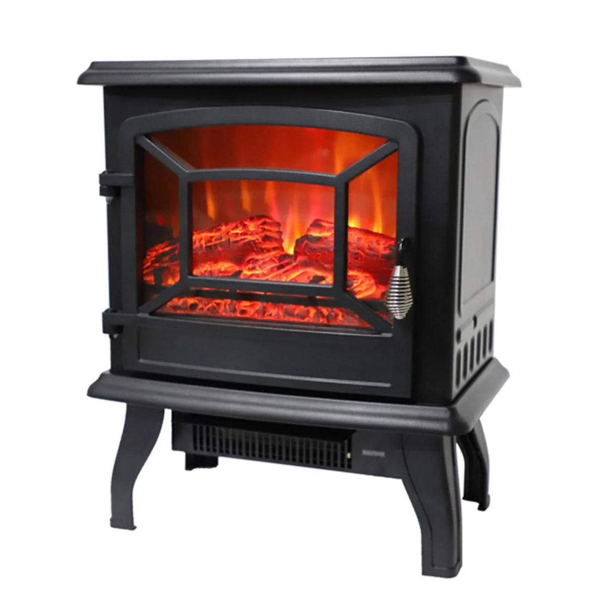 16.5''L 1400W Freestanding Fireplace, Stove Heater Auto-Shutoff, Fake Wood