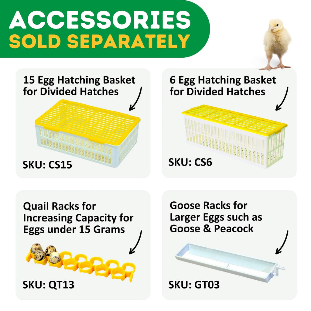 CT180SH Egg Incubator with Automatic Egg Turning & Perfect Humidity Controls, Set & Forget Design, Cabinet Incubators for Hatching Eggs, Incubate and Hatch 180 Chicken Eggs | Hatching Time