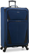 U.S. Traveler Aviron Bay Expandable Softside Luggage with Spinner Wheels, Navy, 31" Checked Large