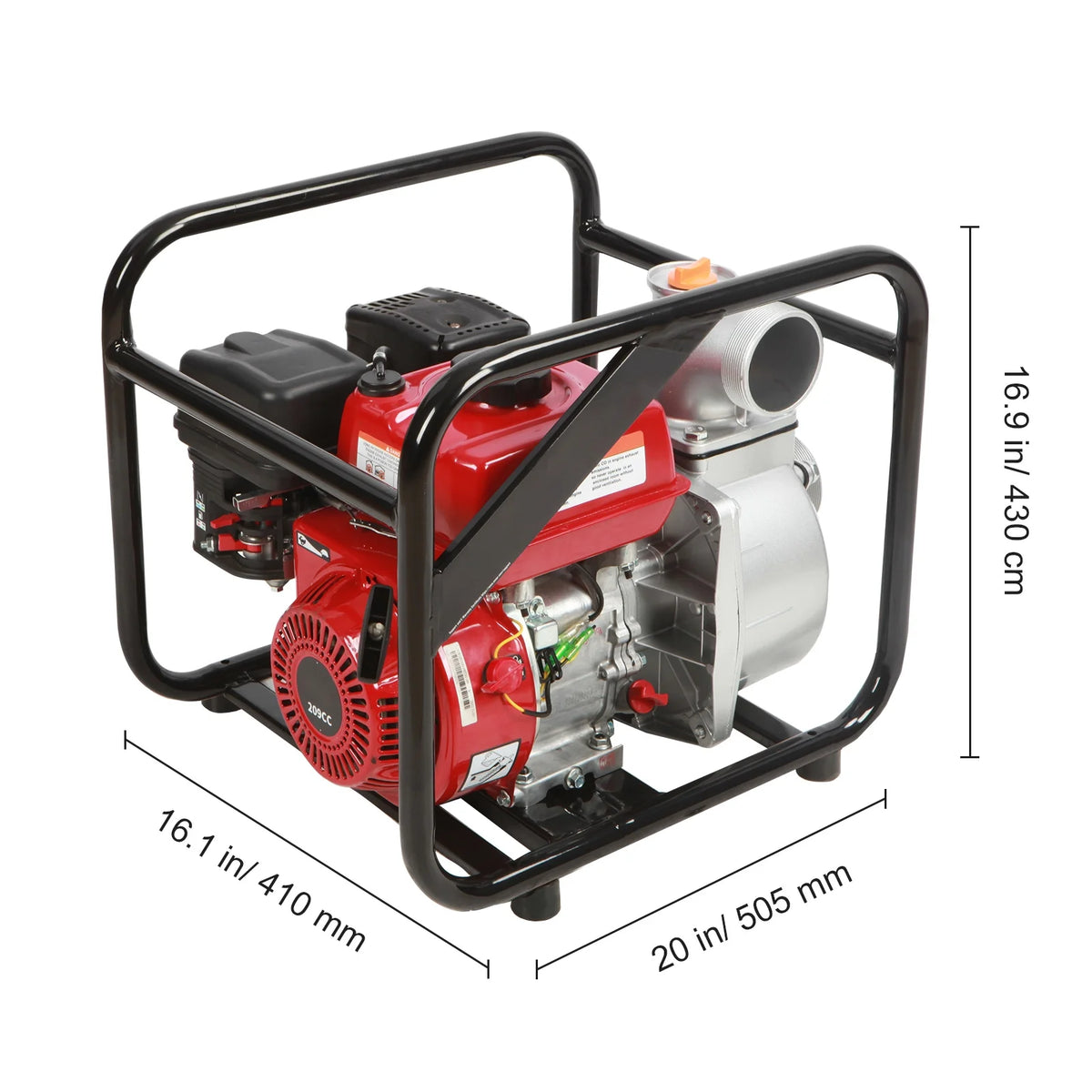 BENTISM 3" 7HP 4-Stroke Gasoline Engine Water Pump Gas Powered Water Transfer Pump