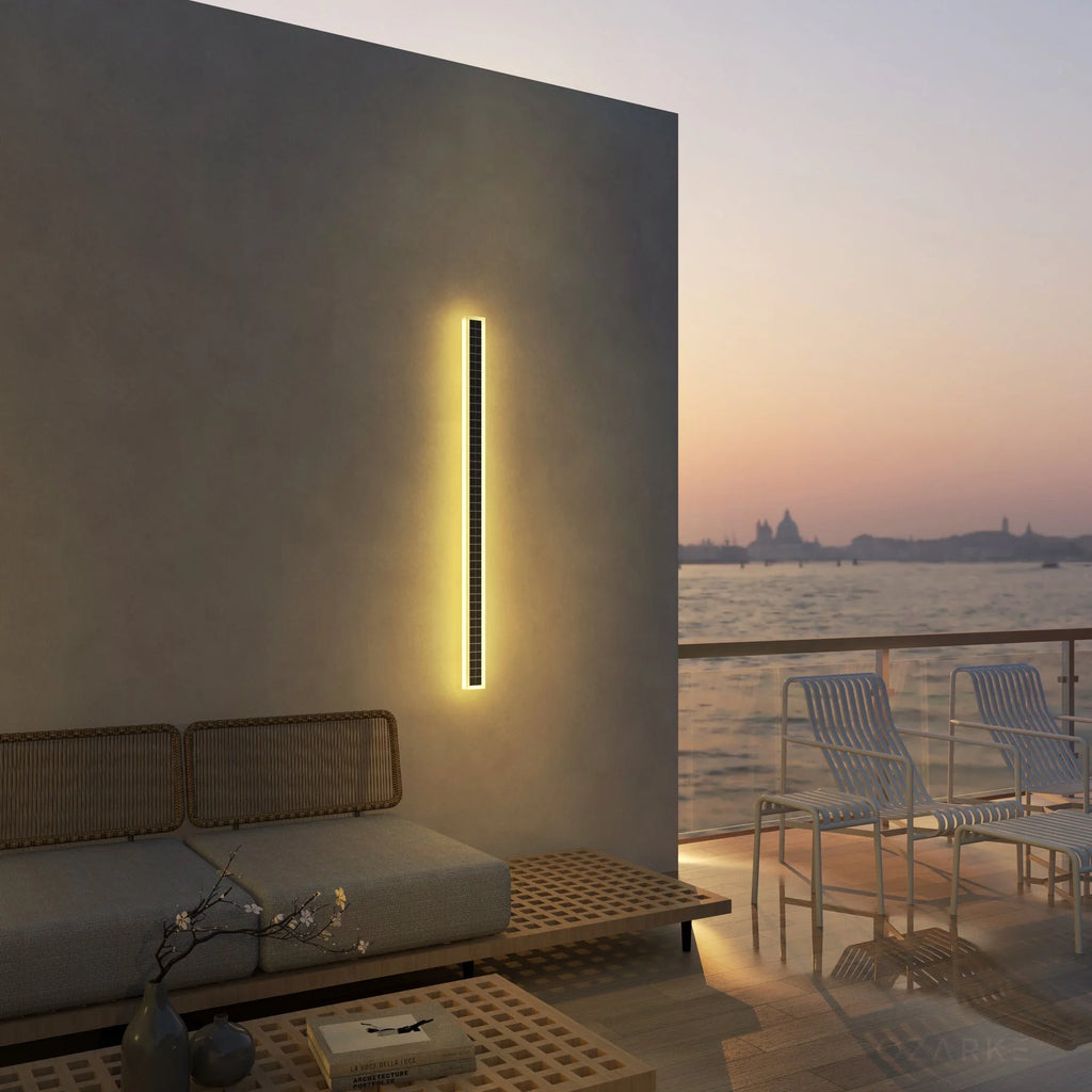 Ozarke Immense Built-in Solar Outdoor Light - Weather Resistant Solar Powered IP65/IP67 Rating -24 Inches