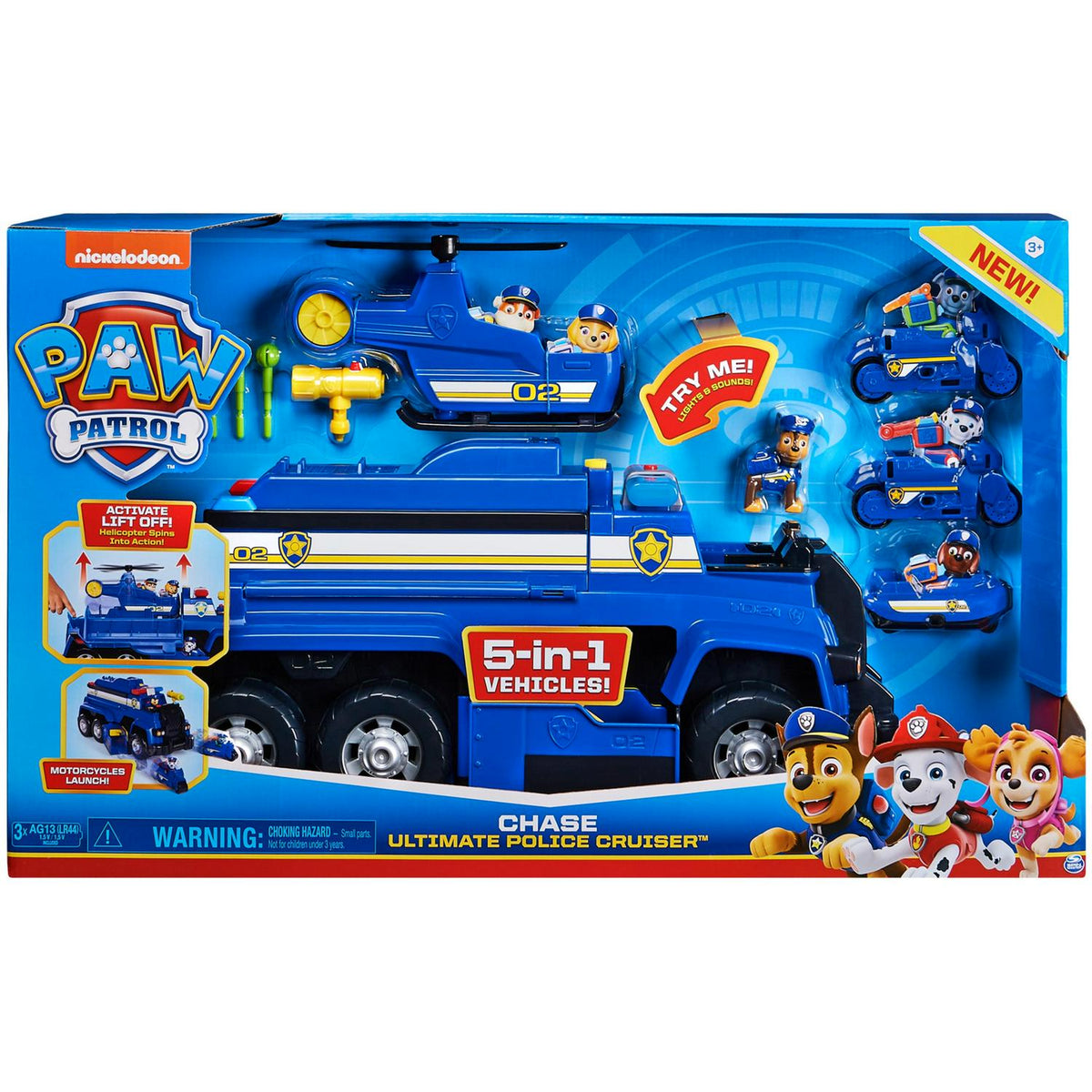 PAW Patrol. Chase's 5-in-1 Ultimate Cruiser with Lights and Sounds. for Kids Aged 3 and up
