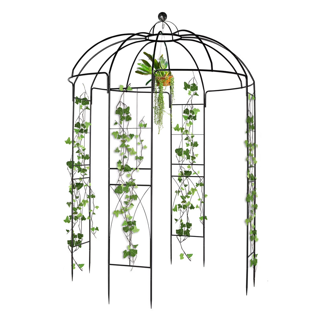 Ktaxon Garden Arch 8.8Ft Garden Birdcage Shape Garden Arbor Garden Gazebo