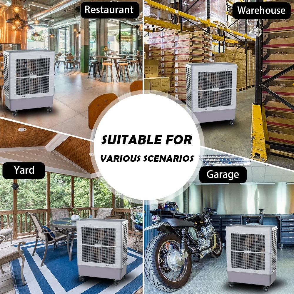 YougetTech 37'' Portable 3000CFM Evaporative Air Cooler