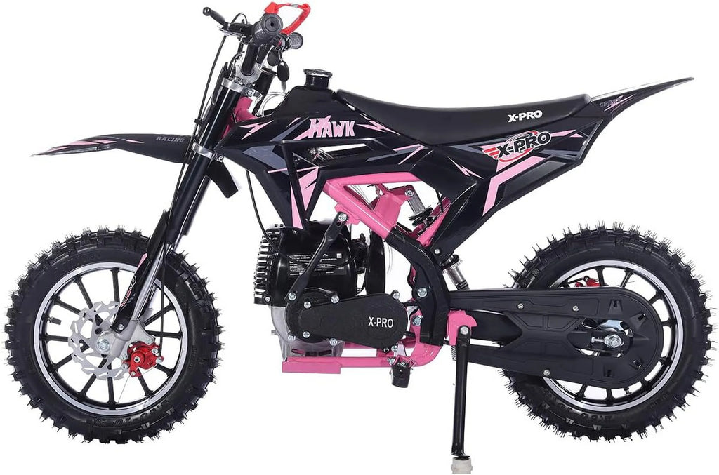 X-Pro Brand New Upgraded Hawk 40cc Gas Powered 4 Stroke Mini Pit Dirt Bike with Pull Start for kids 10" Wheels