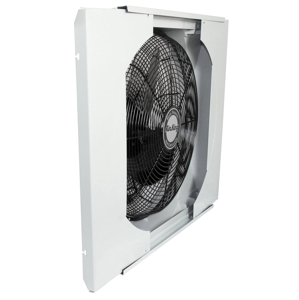 Air King 20" Electric Whole House 120V 3 Speed Window Exhaust Fan with Storm Guard, 9166, New