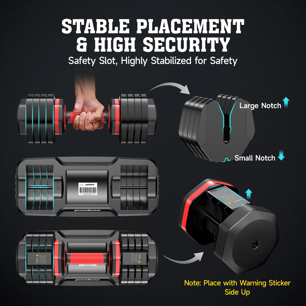 (1 Pair) LNOW 50lbs Quick Select Adjustable Dumbbells for Home Gym 5 in 1 Free Weights 5/10/15/20/25lb/50lb Dumbbell with Anti-Slip Handle, Suitable for Home Gym Exercise Equipment
