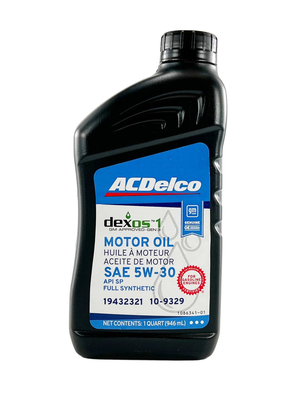 AC Delco GM Original Equipment 10-9329 (19432321) dexos?1 GEN 3 Full Synthetic 5W-30 Motor Oil - 1 qt. | Case of 12