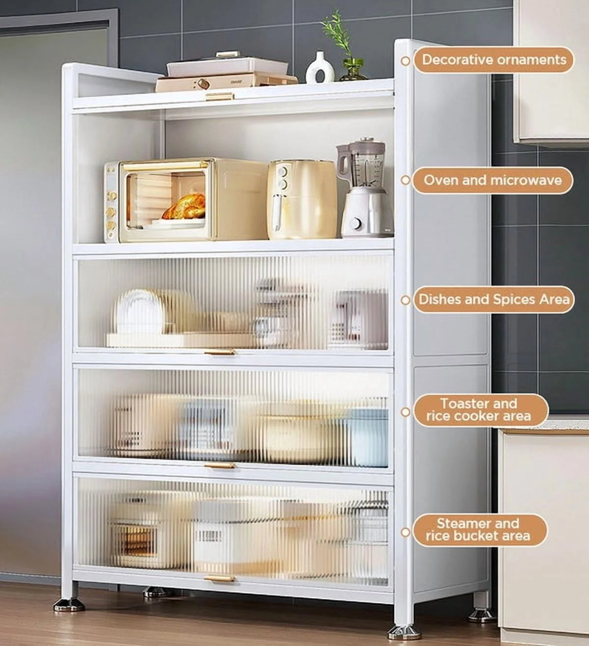 Joybos Upgraded Larger Heavy Metal Kitchen Storage Cabinet