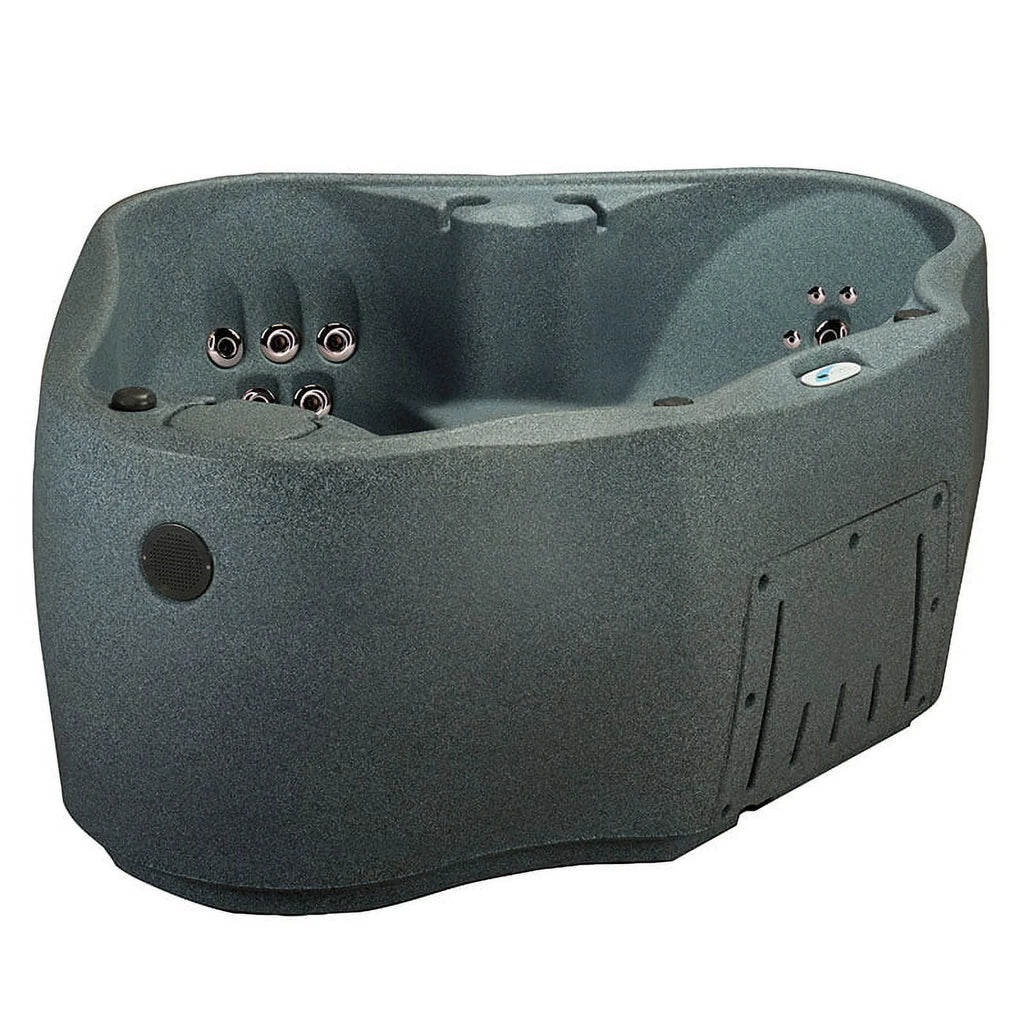 Aquarest Spas AR-300 Premium 2-Person, 20-Jet Oval Plug and Play Hot Tub with Ozonator - LED Waterfall - 2hp pump - Graystone