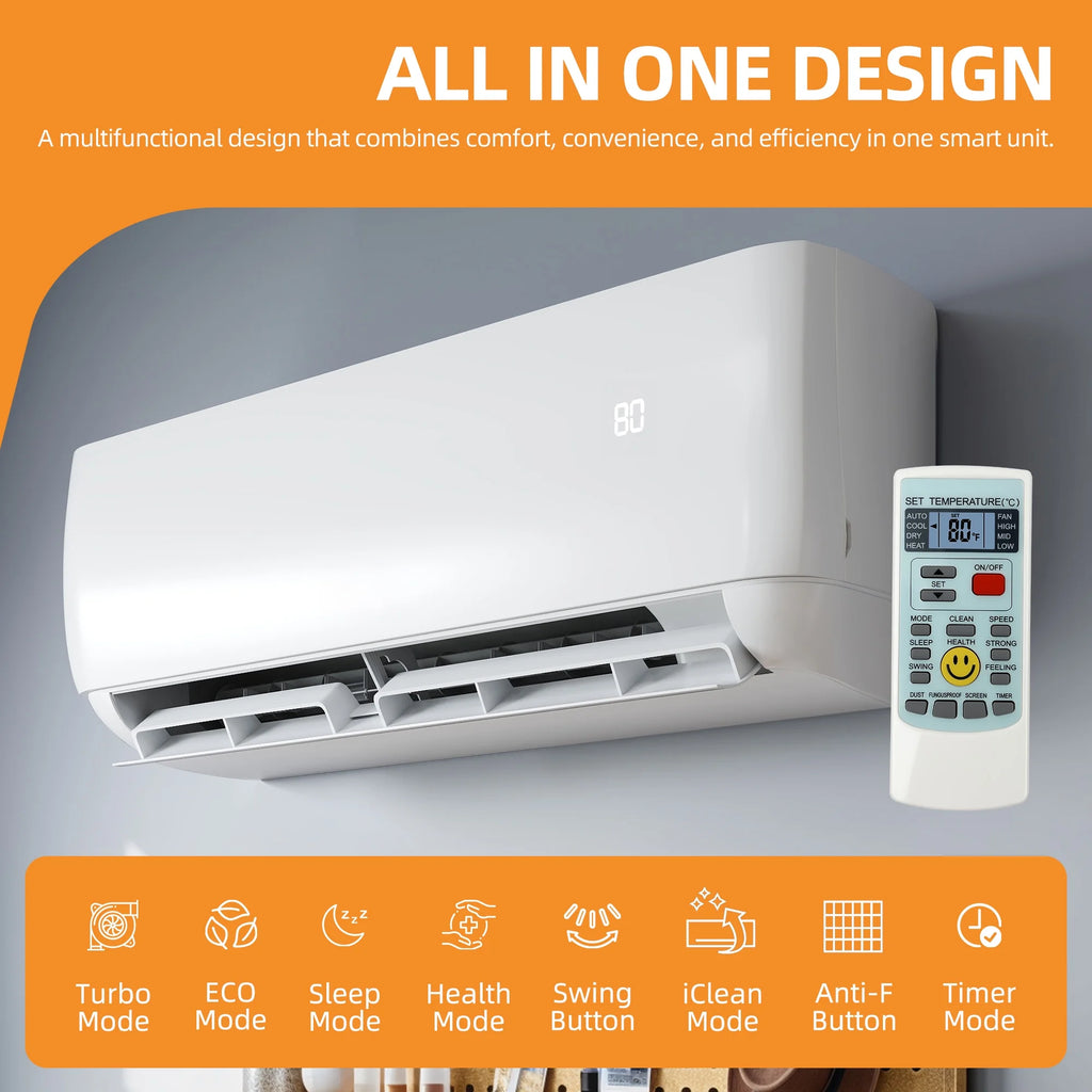 Uforic 12000 BTU Mini Split AC Heat Pump, WiFi, Alexa Compatible, 20 SEER2, Cools 750 Sq.Ft, 115V
