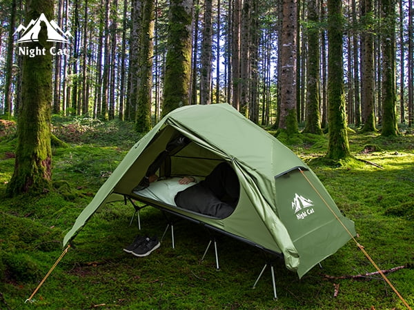 Night Cat Camping Cot Tent Waterproof 1 Person Off-Road Combo