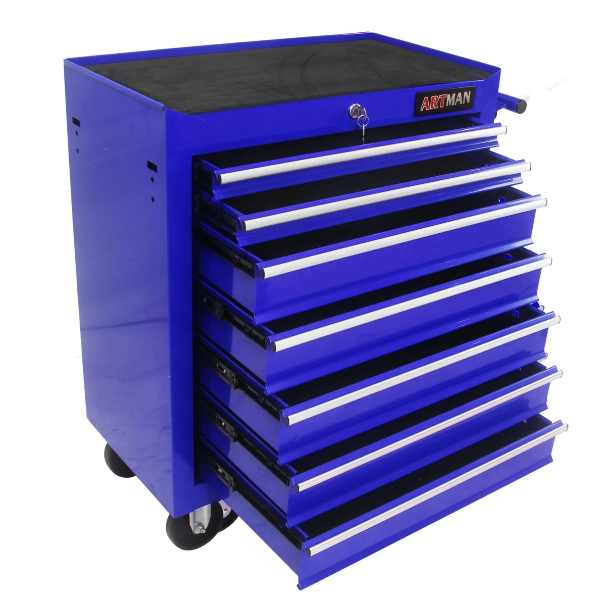 7-Drawer Rolling Tool Chest, Metal Tool Storage Organizer Cart with Locking System and Wheels, Multifunctional Mechanic Tool Cart for Garage, Warehouse, Workshop, Repair Shop, Red