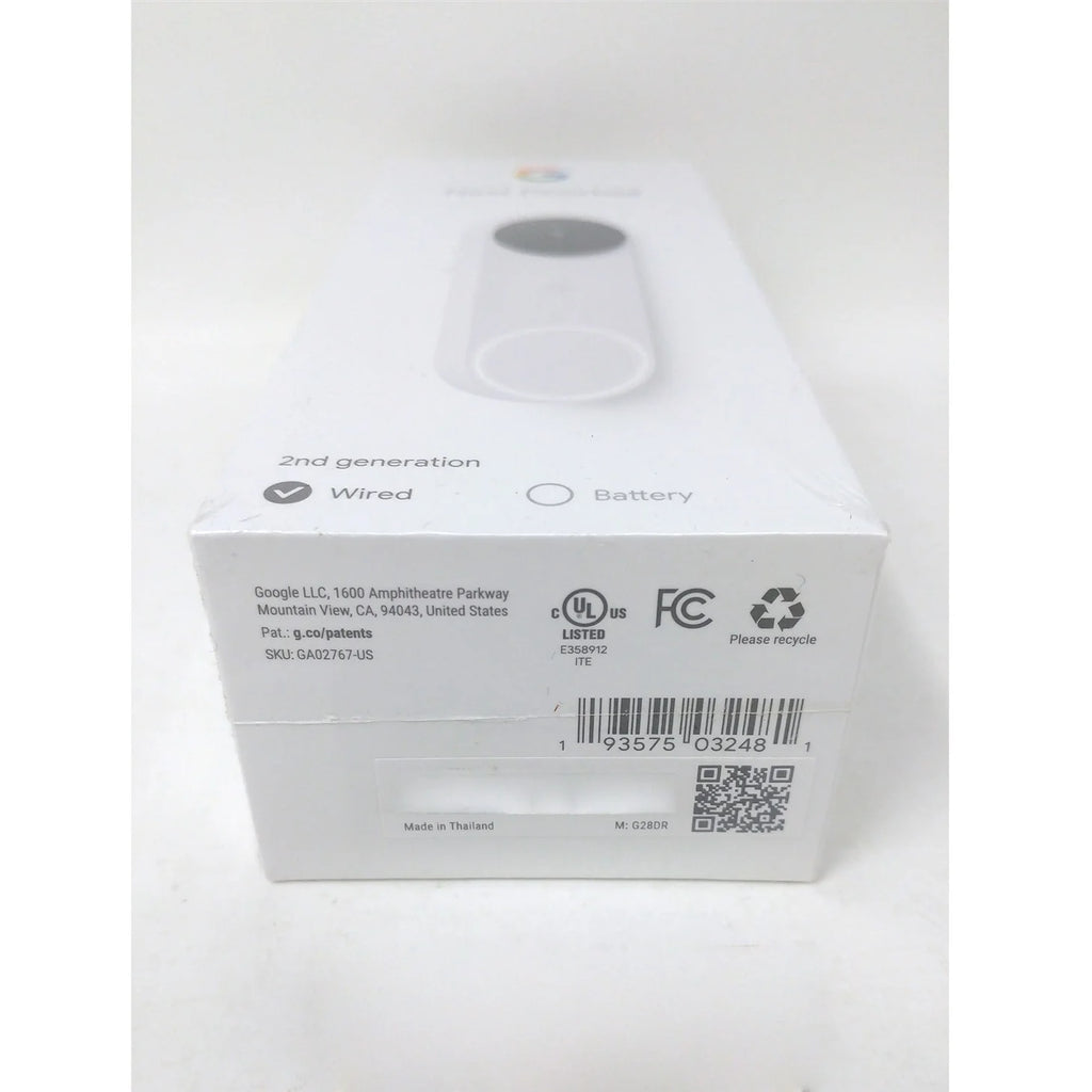 Google Nest Doorbell (Wired, 2nd gen) - Video Doorbell Camera - Doorbell Security Camera - Snow