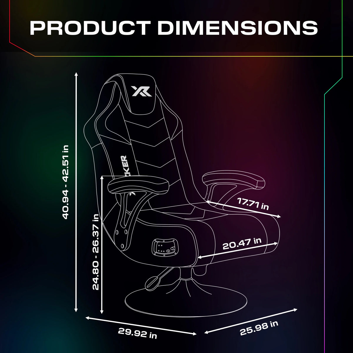 X Rocker Nemesis RGB Pedestal Gaming Chair, Black