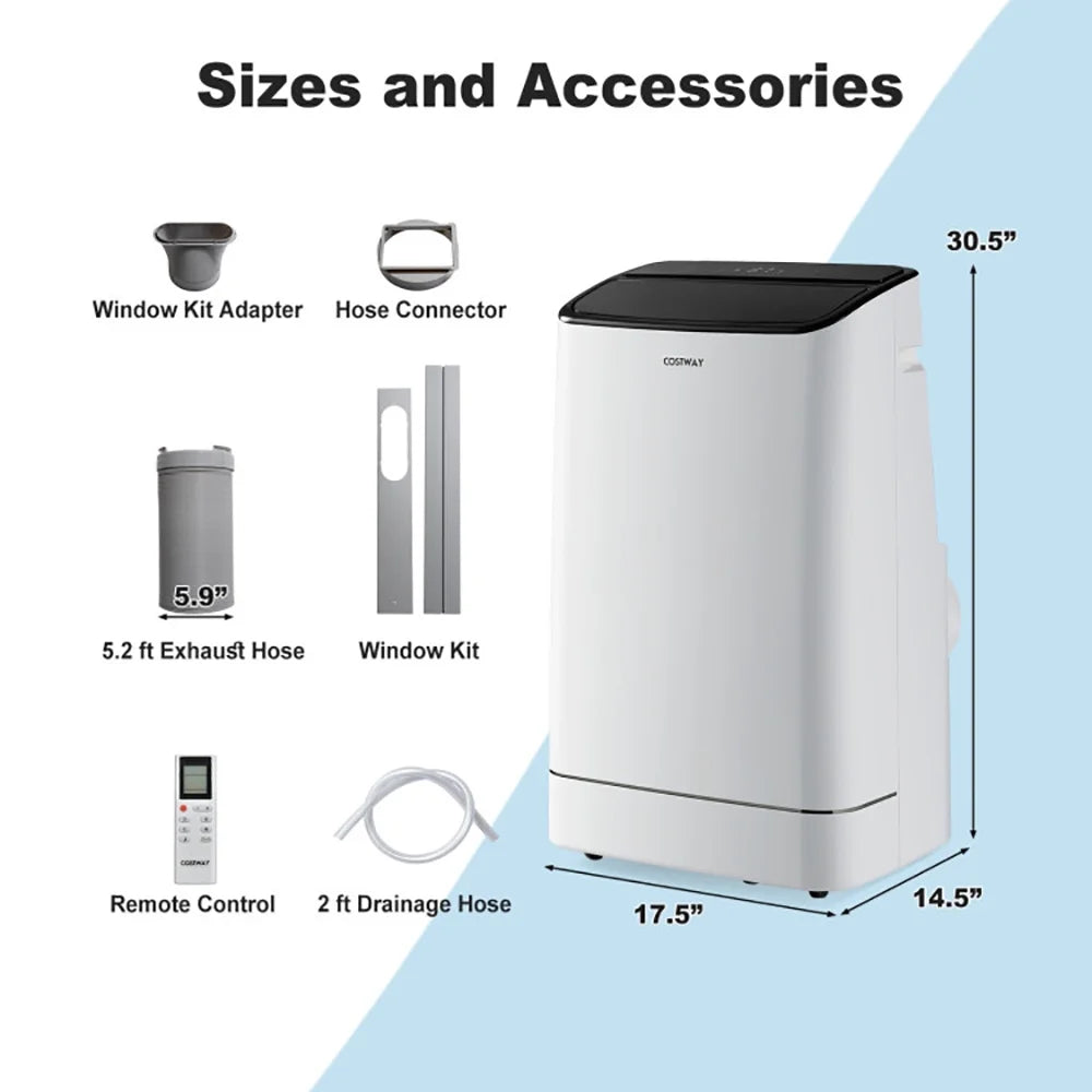 Spaco 15000 BTU Portable Air Conditioner with APP Control and Heat, Small Air Conditioner Portable with Built-in Dehumidifier