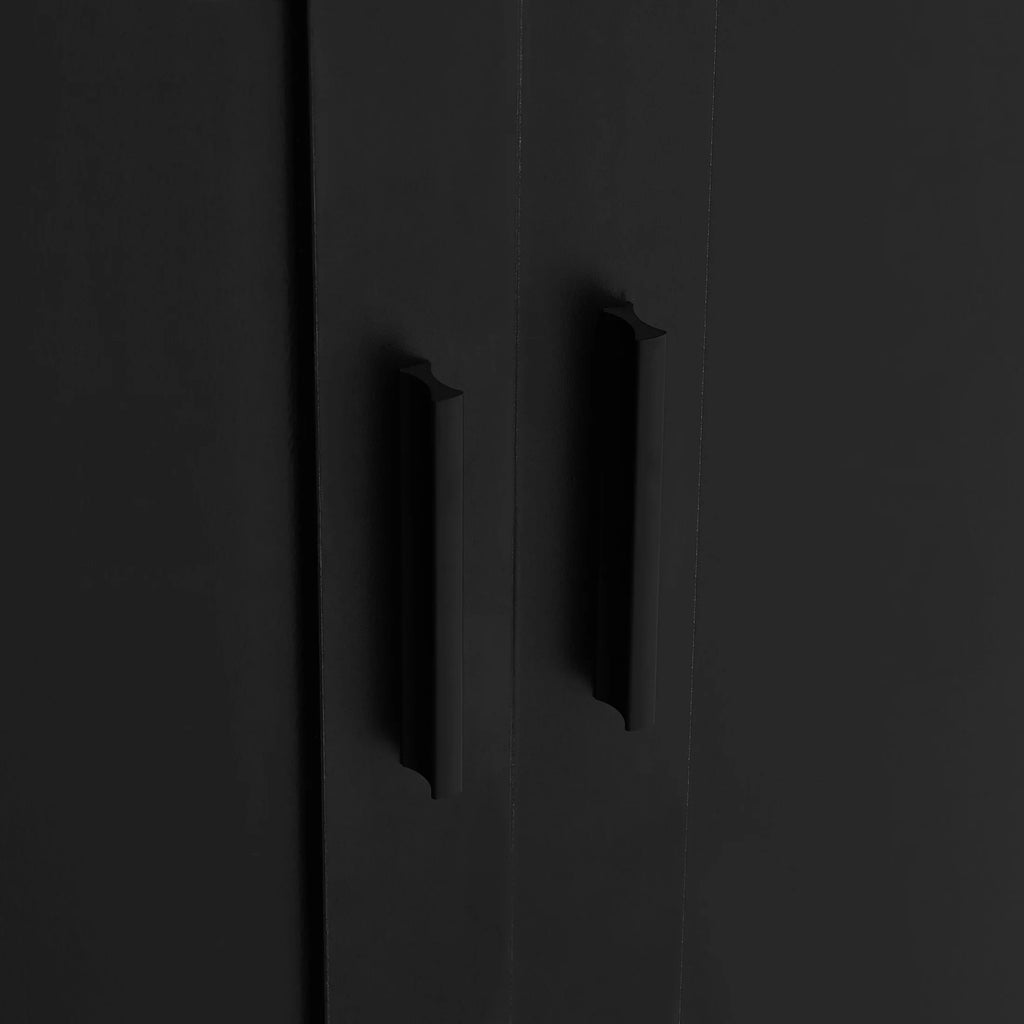 Urli Modern Double Door Storage Cabinet with Adjustable Shelves, Black