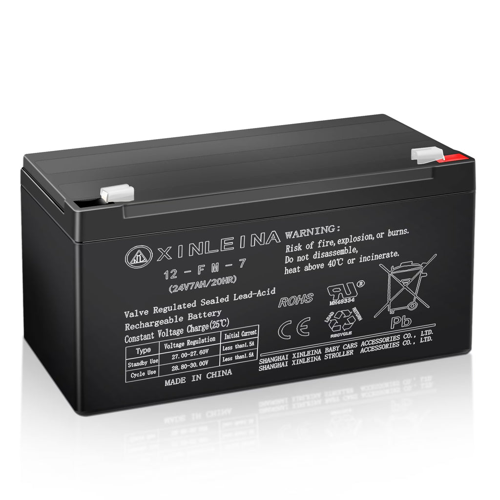 24V 7Ah Rechargeable Sealed Lead Acid Battery - Suitable for Most Kids Ride on Car - Battery Accessories