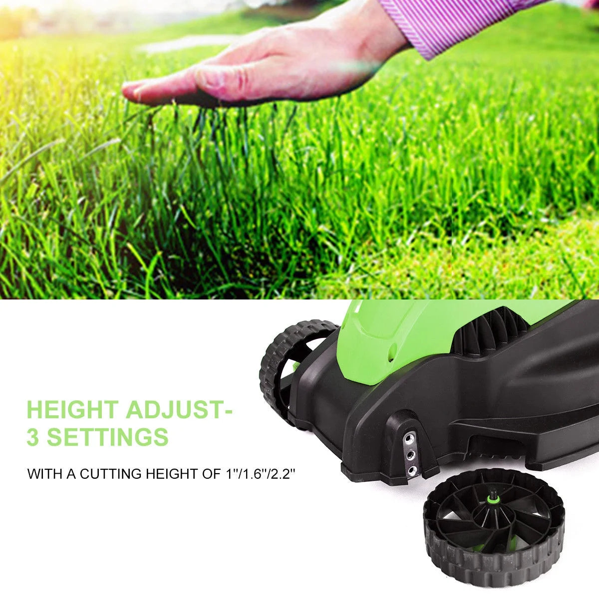 Costway 12 Amp 13-Inch Electric Push Lawn Corded Mower With Grass Bag Green