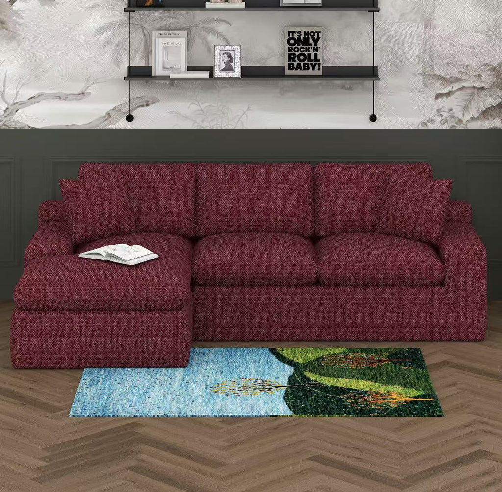 BEBPILOO Modular Chenille 107.9" Sofa with Flexible Configuration, Double - Layer Cushions, Deep Seating & Side Storage Pockets, Full-compressed Sofa for Living Room, Gray