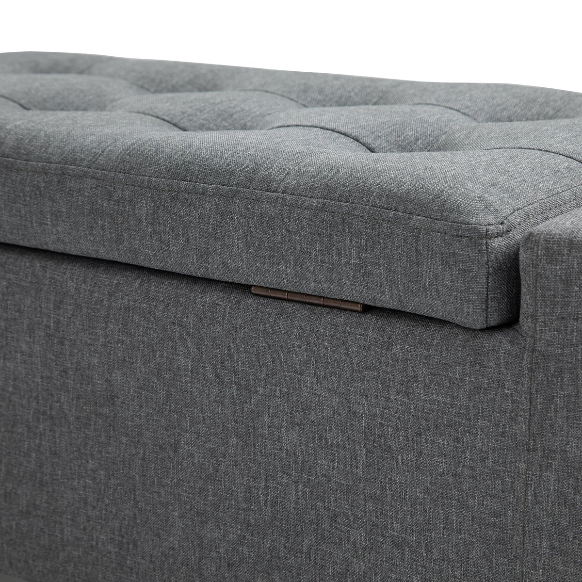 HOMCOM Linen Storage Ottoman Bench Storage Chest Tufted Ottoman Cube with Flipping Top