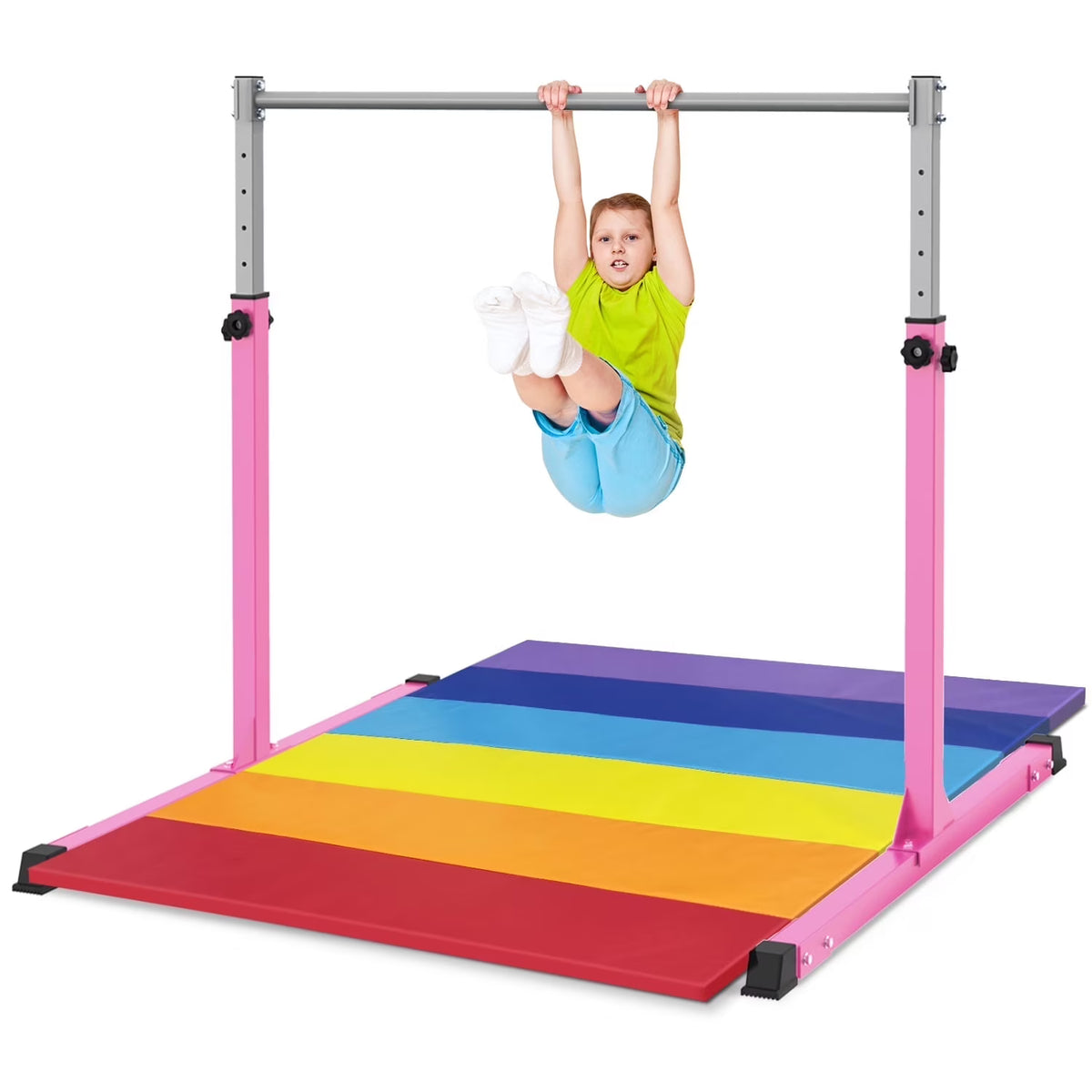 Safly Fun Anti Slip Adjustable Steel Gymnastics Bar, 50 in Width
