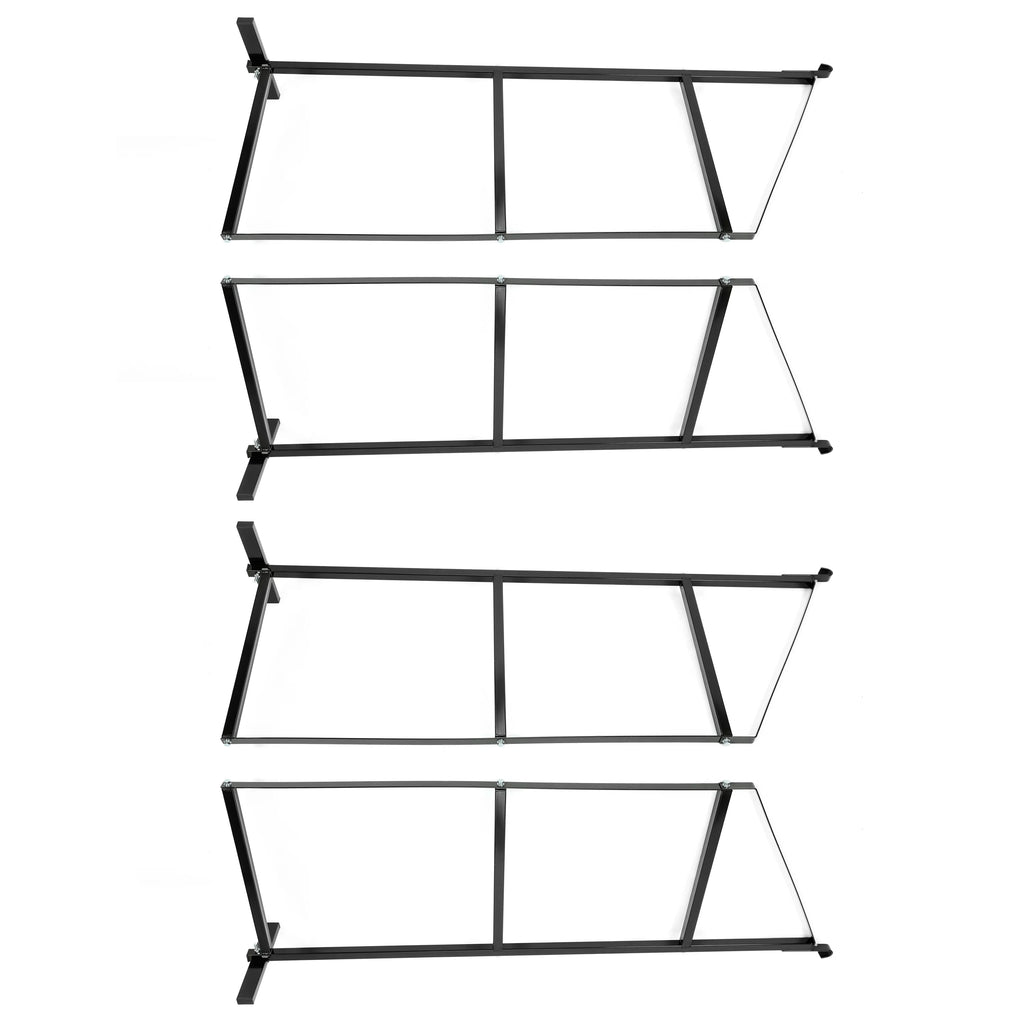 Kojem 4 Pack of 3 Tier Shipping Container Shelving Bracket 18" x 60" Universal for Heavy Duty Trailer Containers Cargo Shelf Hang & Hook Shelf Brackets Black