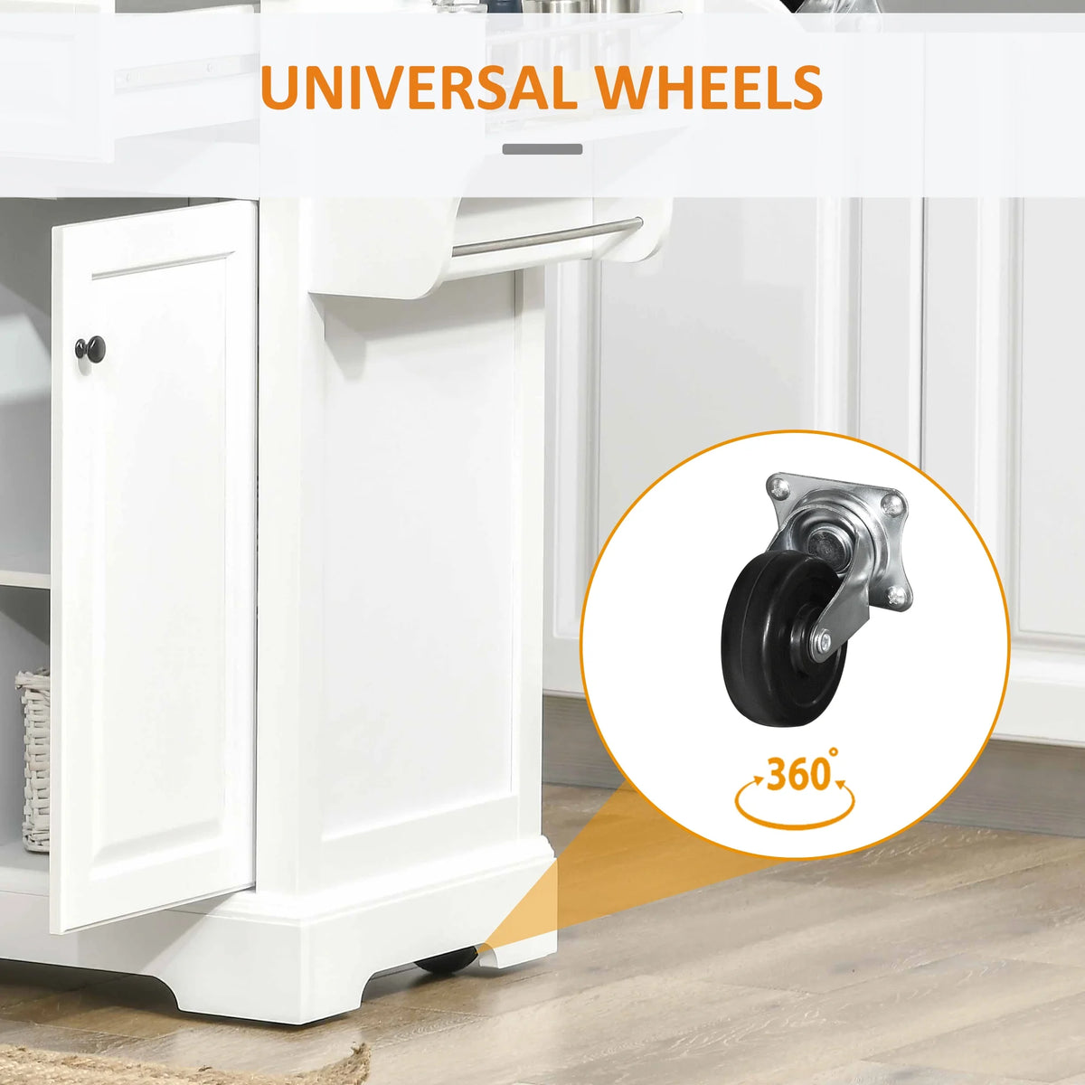 HOMCOM Rolling Kitchen Island on Wheels with Stainless Steel Top, Spice Rack & Drawers, Utility Portable Multi-Storage Cart on Wheels, Gray