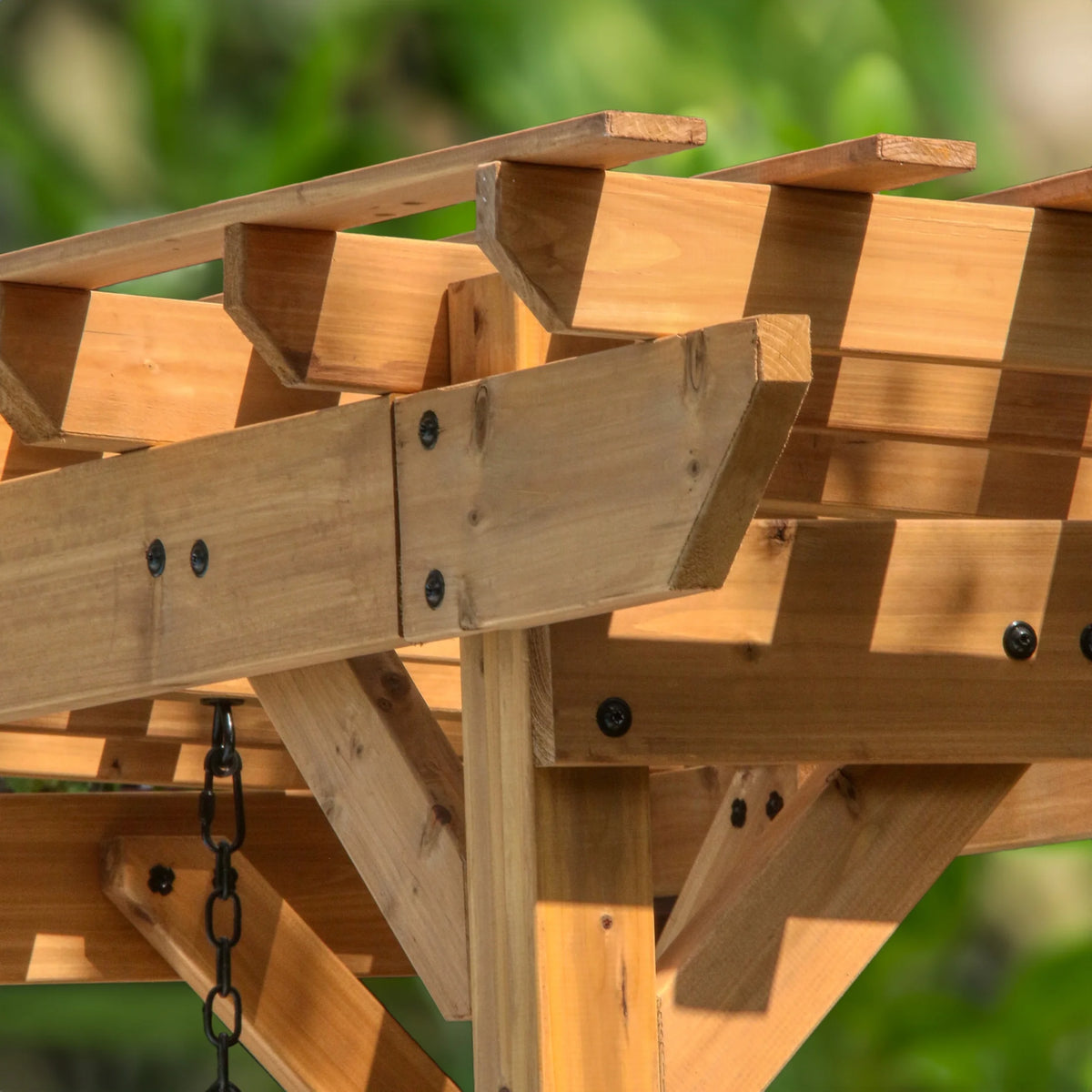 Backyard Discovery Callahan 8x5' Cedar Wood Outdoor Patio Pergola Swing, Trellis, 2-Seater