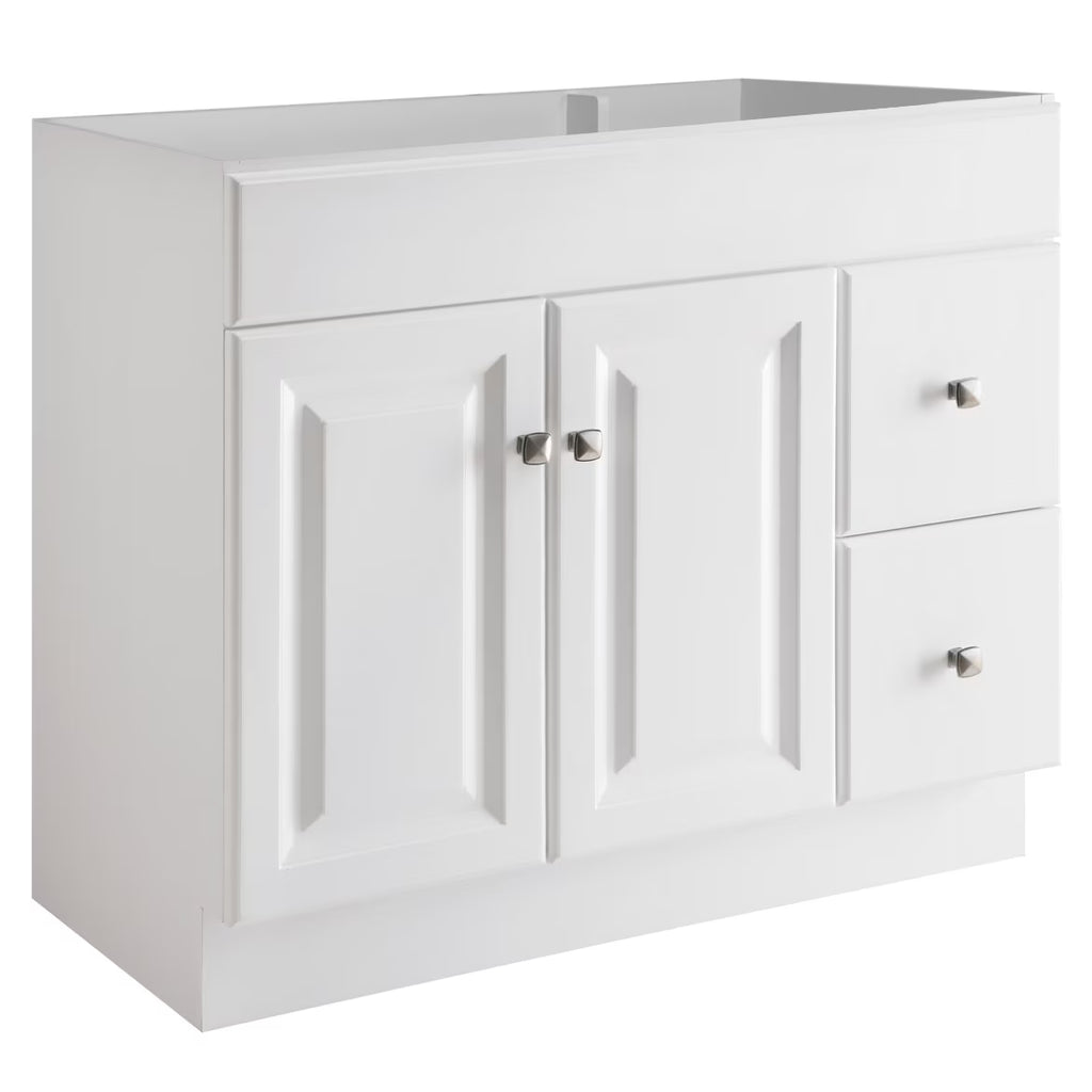 Design House Wyndham 36" Solid Wood Ready to Assemble 2-Door and 2-Drawer Bathroom Vanity Cabinet, White