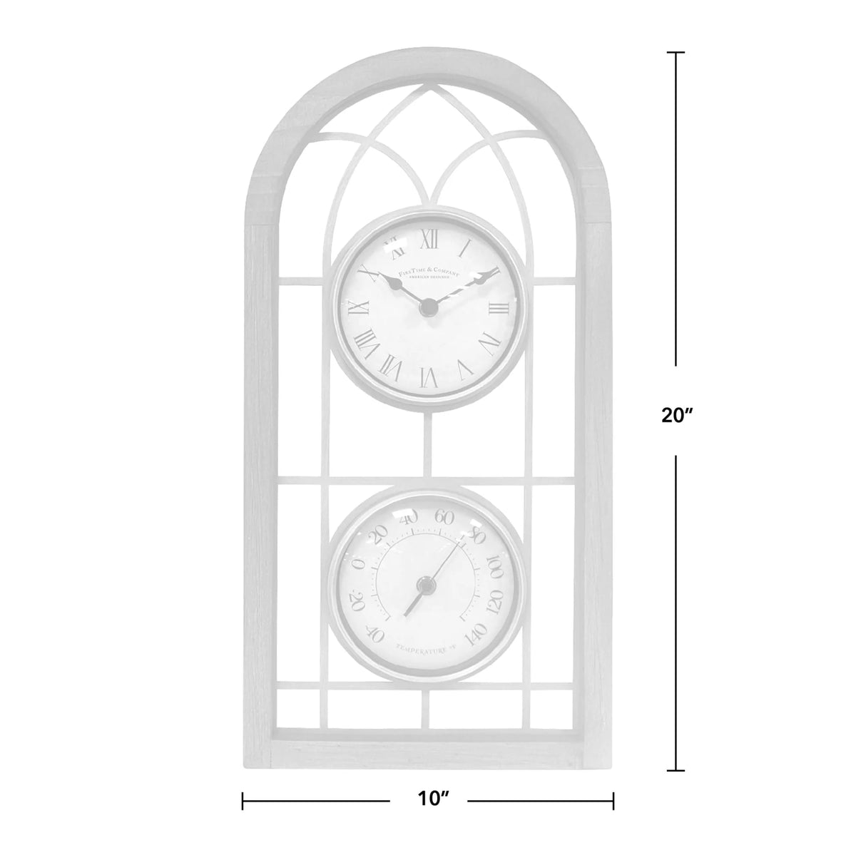 FirsTime & Co.® Brown Farmhouse Arch Outdoor Clock, Farmhouse, Analog, 10 x 2 x 20 in