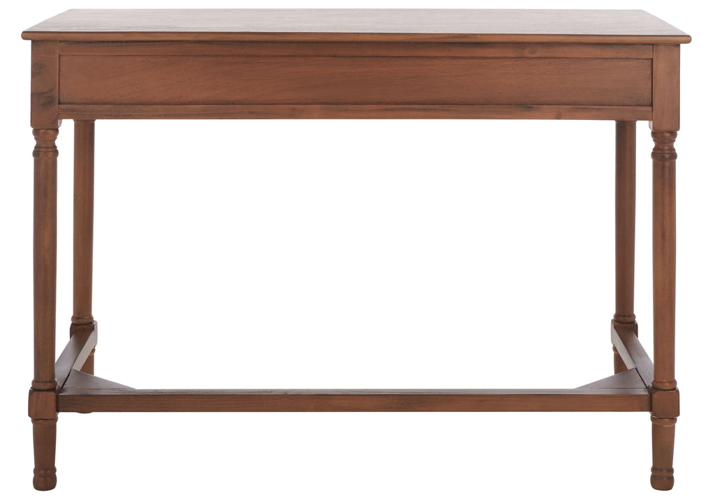 SAFAVIEH Layce Solid Retro 2 Drawer Writing Desk, Brown