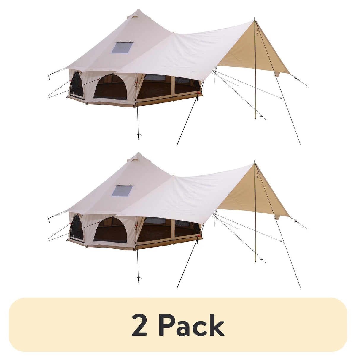White Duck Outdoors Regatta Awning - Desert Red - 10' for Bell Tent - Complete Canopy with Poles for All Season Camping and Glamping