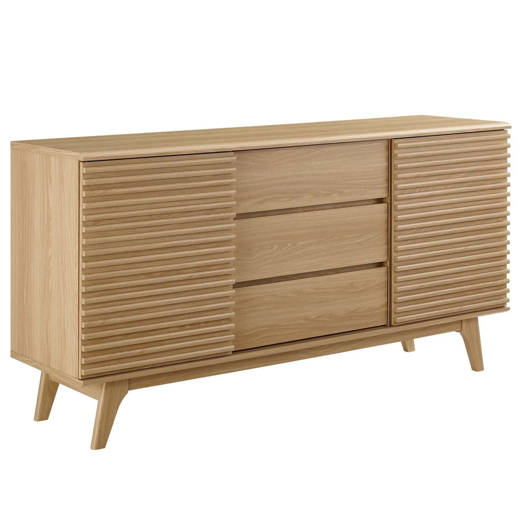 Modway Render 63" Sideboard Buffet Table or TV Stand in Oak