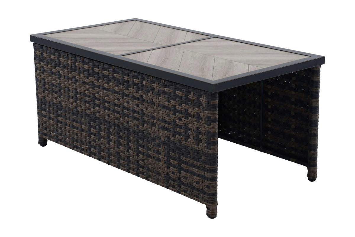 Better Homes & Gardens Rockport Ceramic Tile Outdoor Coffee Table, Brown