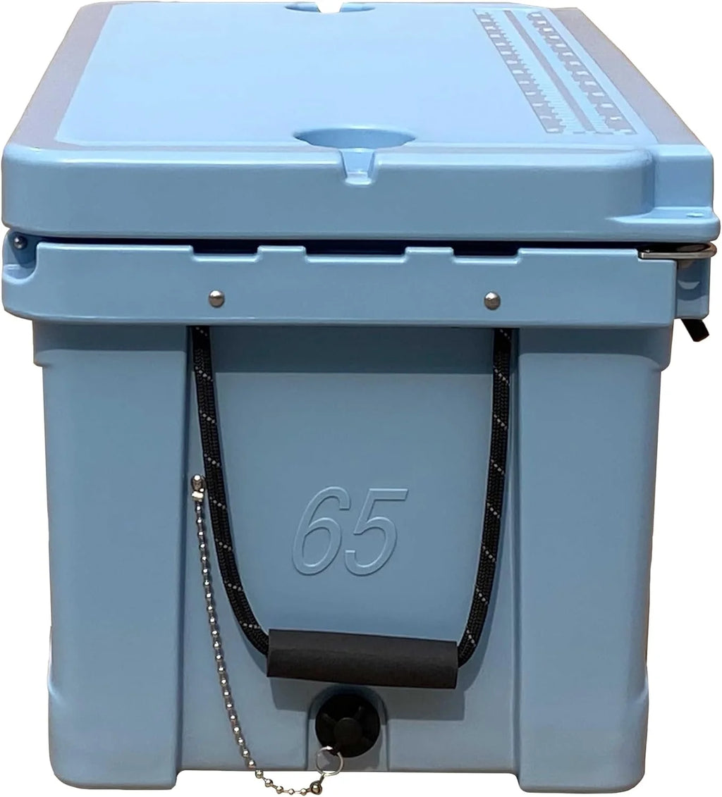 Hogg (Clear Sky) 65 QT Insulated Cooler with Wheels and Handles, Rolling Ice Chest with Wheels, Rotomolded Wheeled Coolers for Camping, Drinks, Outdoors