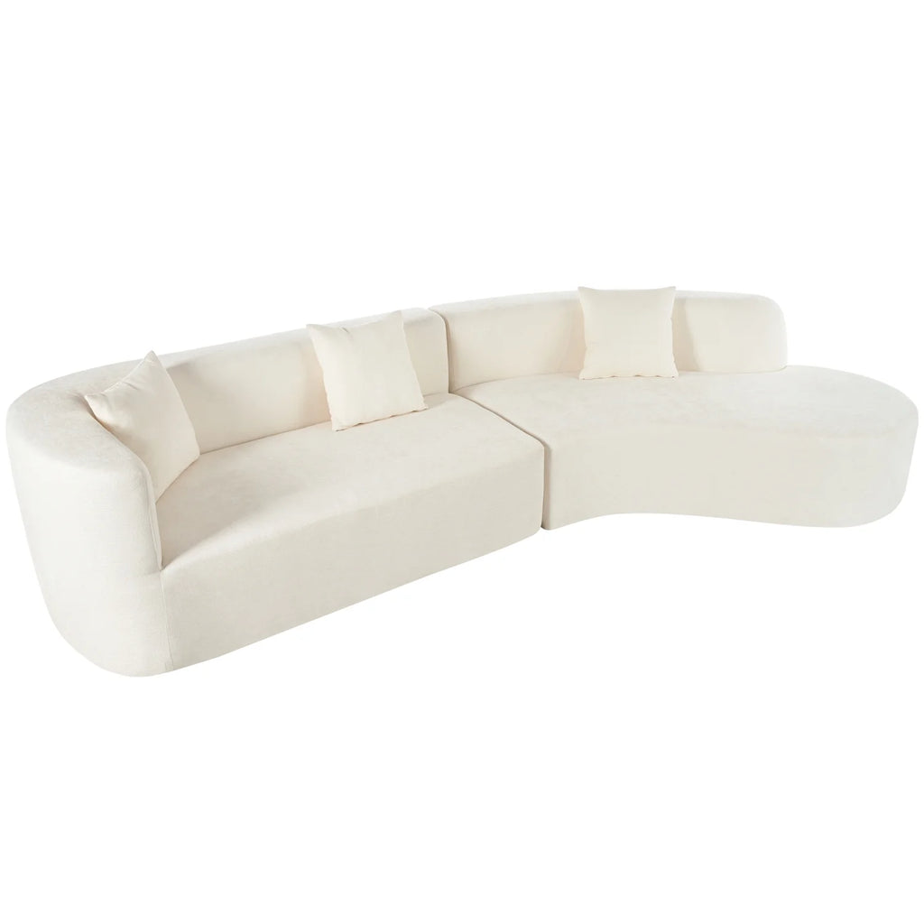 Harper & Bright Designs Modern Curved Floor Sofa Set, Modular Sectional Sponge Couch for Living Room, 2 PC Free Combination No Assembly Foam-Filled Sofa, Beige
