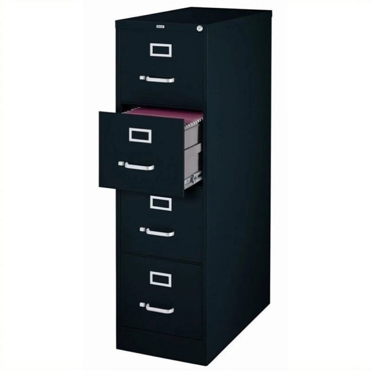 Scranton 4 Drawer 22" Deep Letter File Cabinet in Black, Fully Assembled