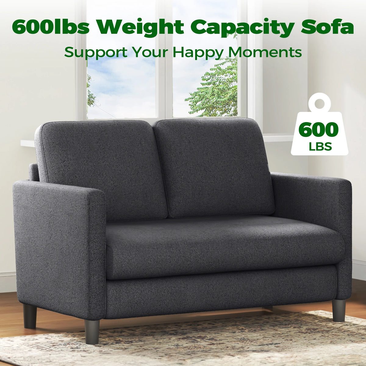 Domusensus Sofas for Living Room, 82" Loveseat Sofa, Couches for Living Room Included 2 Pillows, Teddy Fleece Love Seat Couches, Small Couch, Blue
